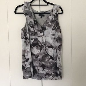 Silk grey ruffle blouse